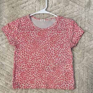 Brandy Melville Pink and Cream Leopard Top